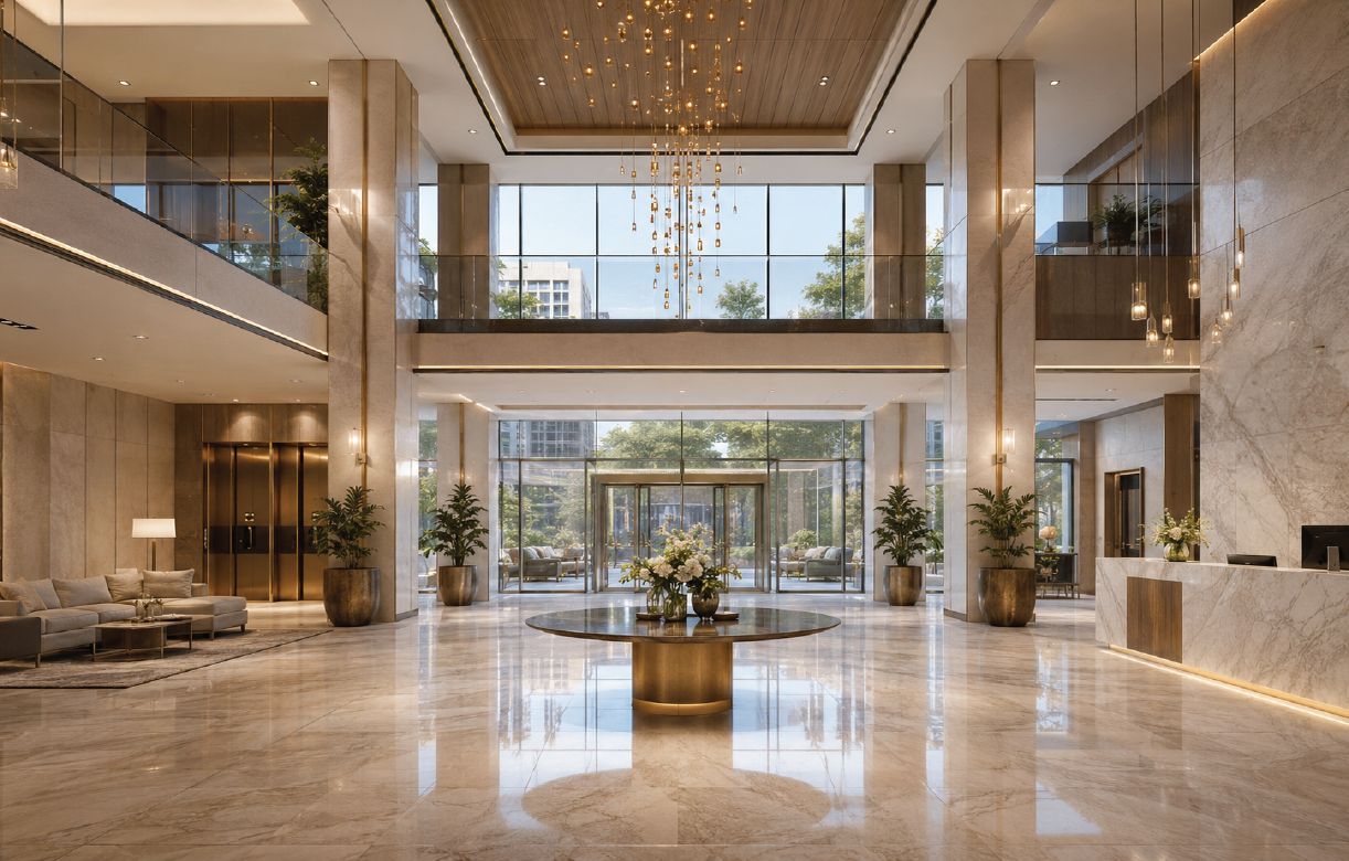 Double-height entrance lobby
