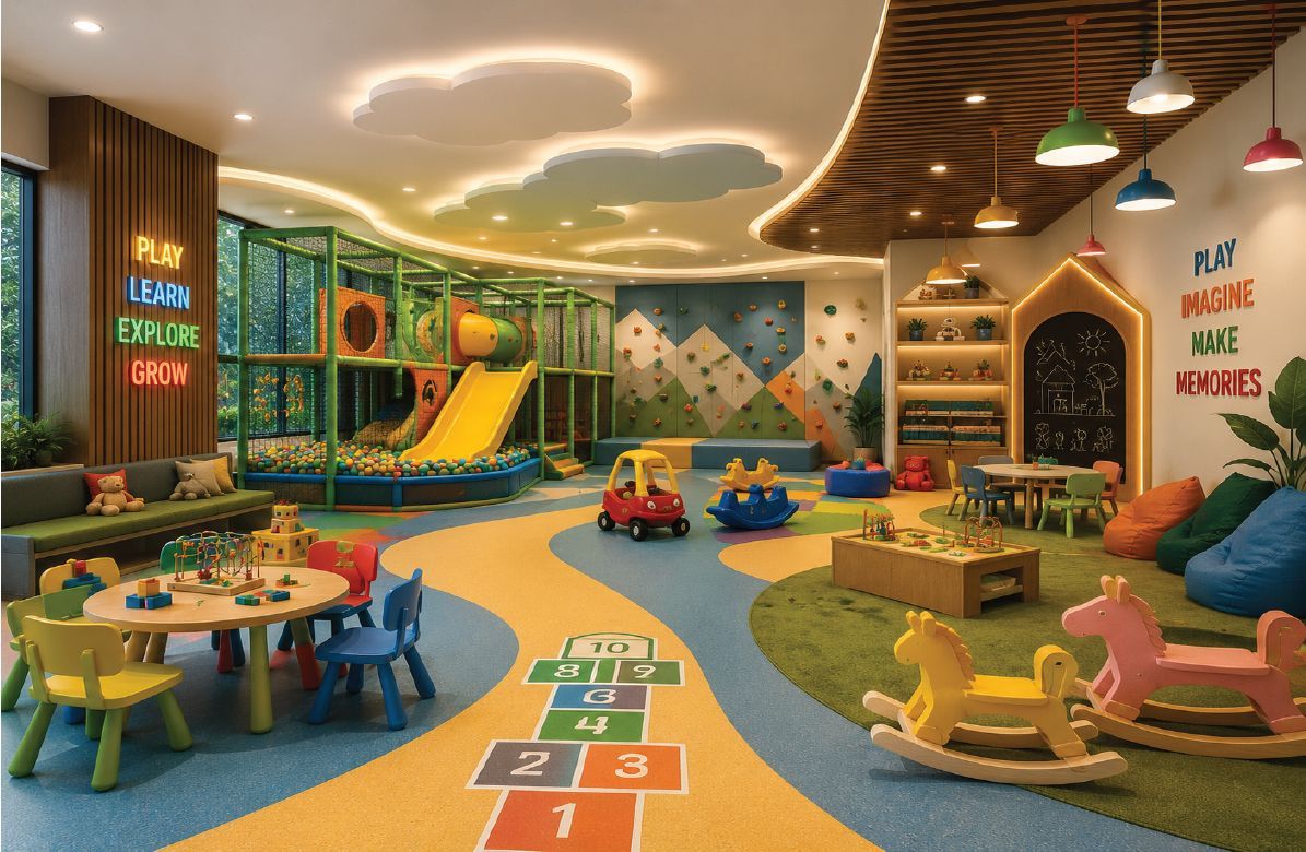 Creche with play equipment