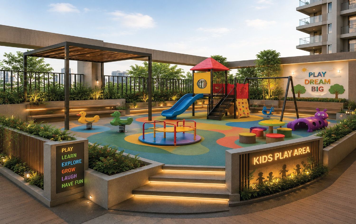 Children&rsquo;s play area on the play deck